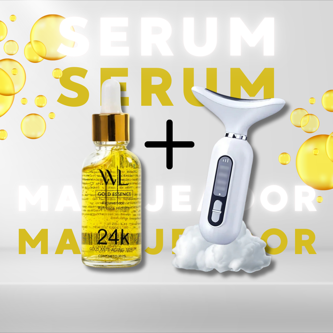 Pack Masajeador Led Serum 24K